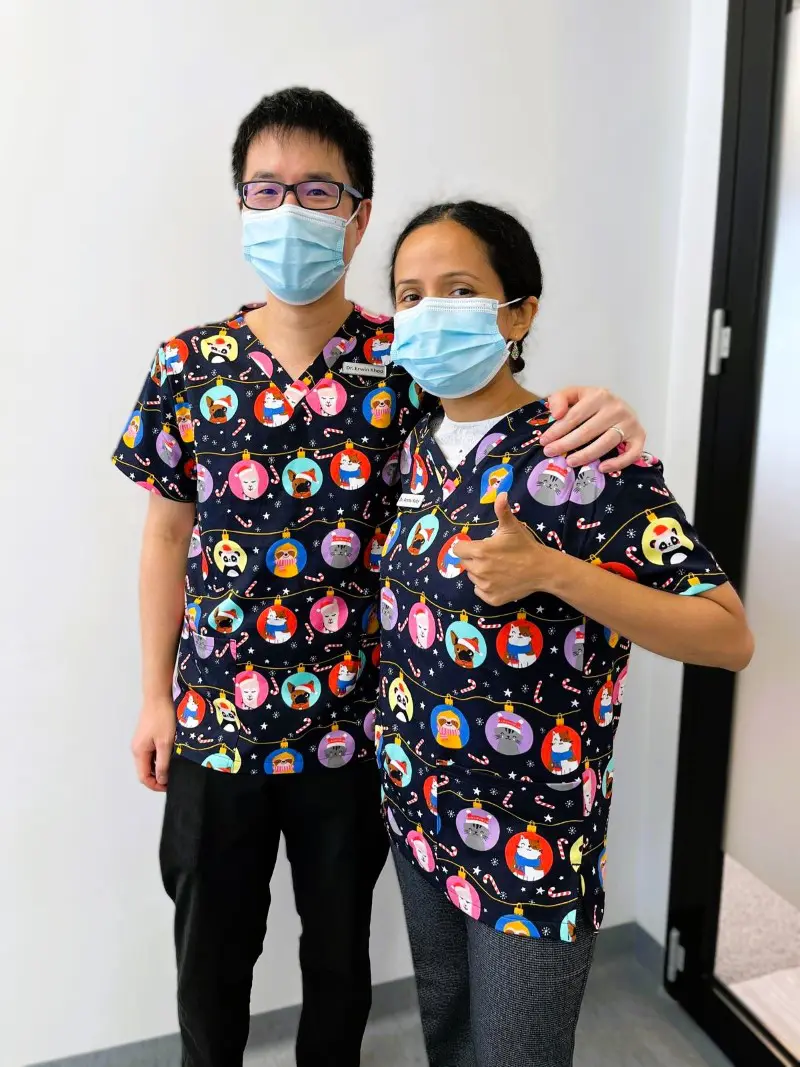 Dr Erwin Dr Ammu Christmas Scrubs 2024