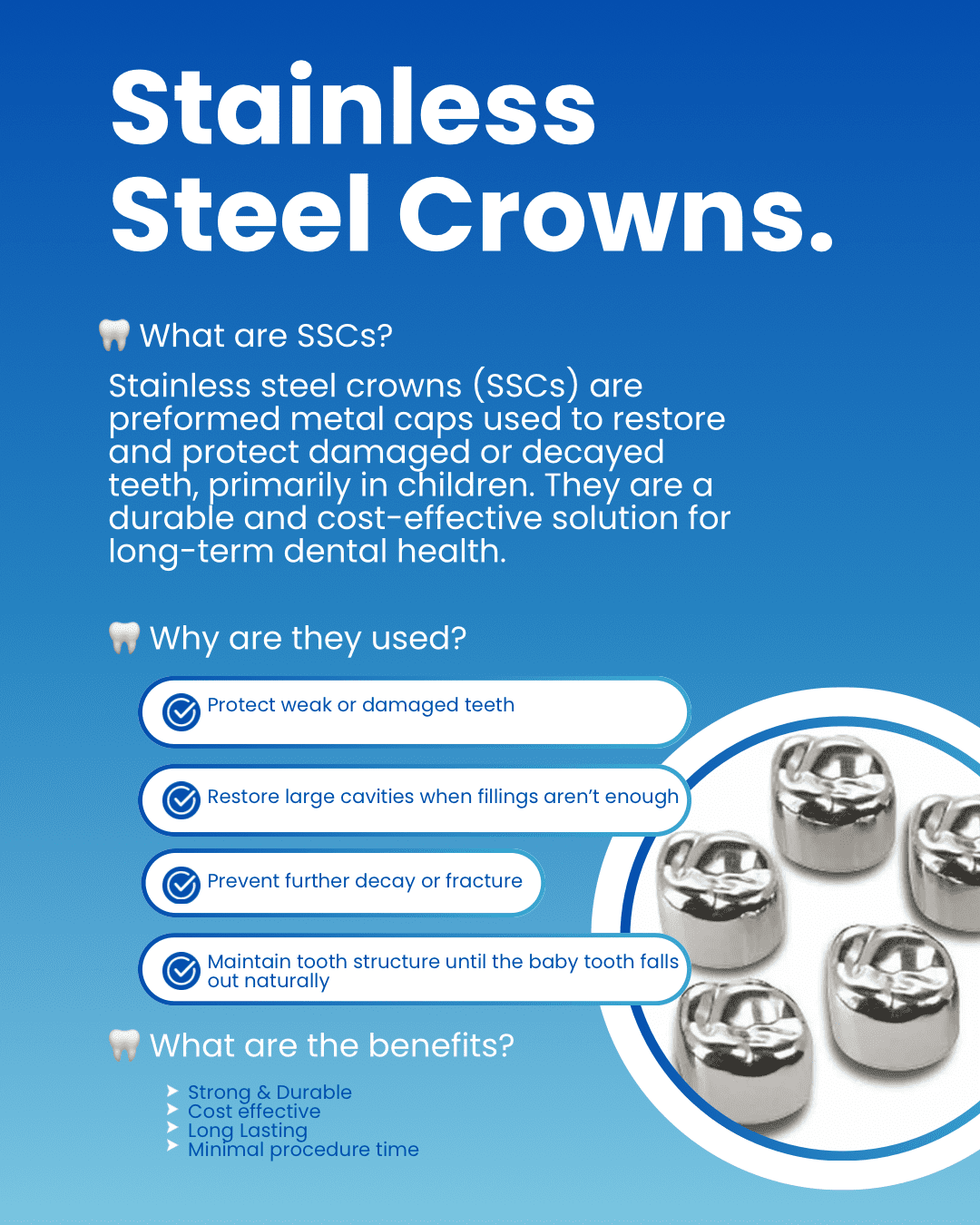 Metal Crown Tooth Cap